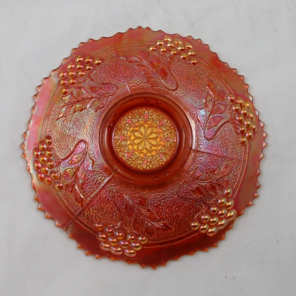 Antique Fenton Pumpkin Marigold Leaf Chain Carnival Glass Plate