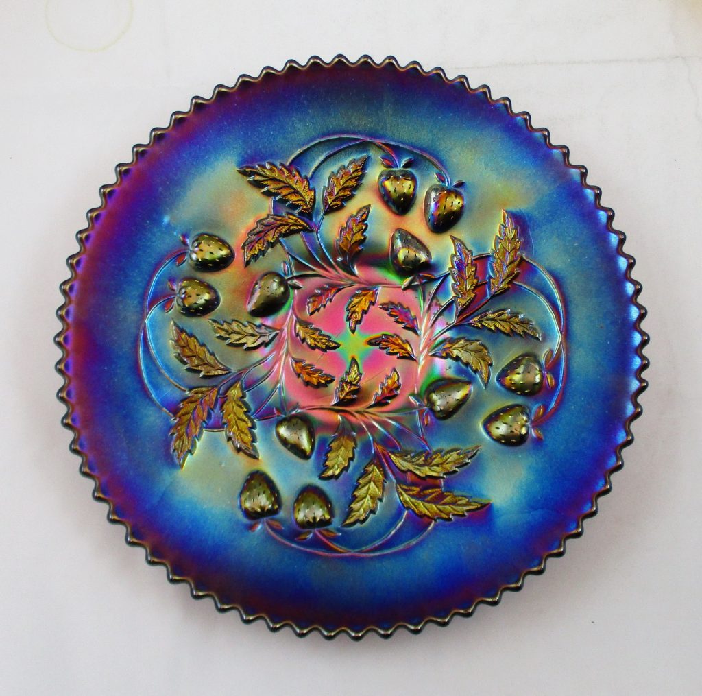 Antique Northwood Strawberry Amethyst Carnival Glass Plate Carnival Glass