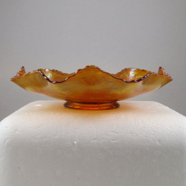 Antique Fenton Amber Dragon & Lotus Carnival Glass Bowl