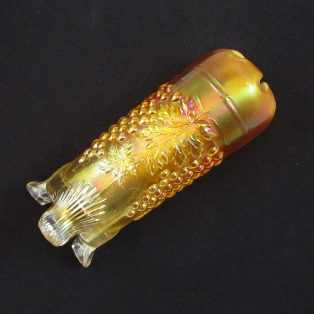 Antique Northwood Marigold Grape & Cable Carnival Glass Hatpin Holder