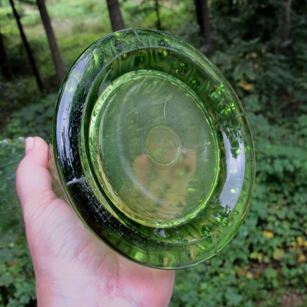 Antique Northwood Lime Green Mid-size Tree Trunk Carnival Glass Vase