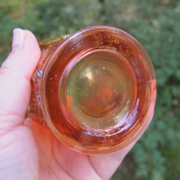 Antique Fenton Blackberry Block Pumpkin Marigold Carnival Glass Tumbler
