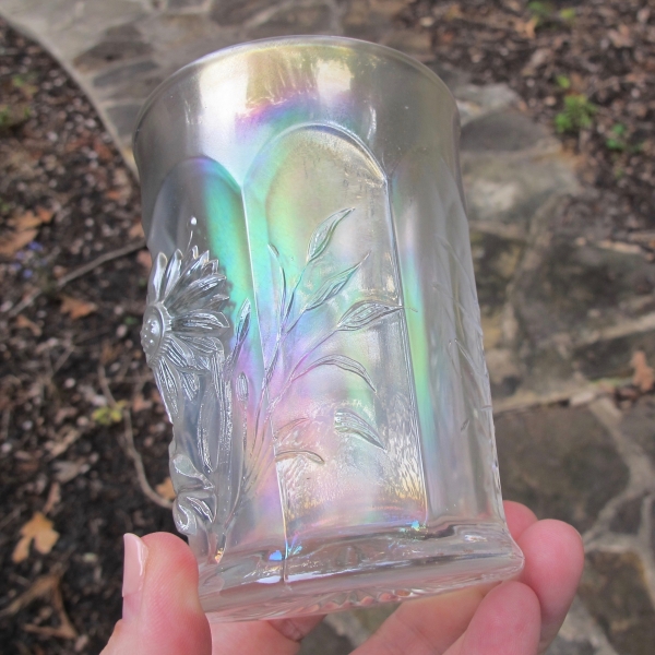 Antique Northwood White Dandelion Carnival Glass Tumbler
