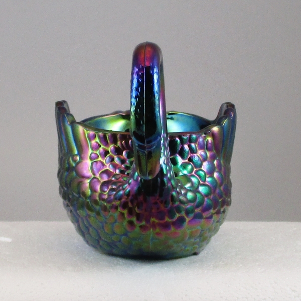 Summit Art Glass Amethyst Swan Carnival Glass Candy Dish