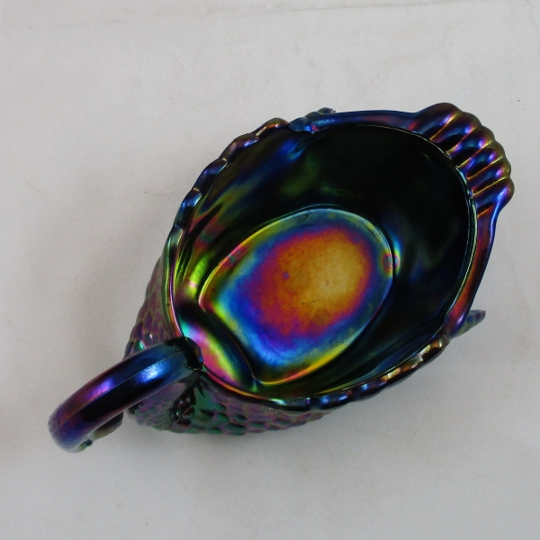 Summit Art Glass Amethyst Swan Carnival Glass Candy Dish