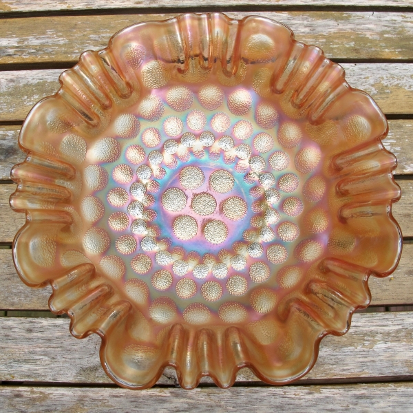 Antique Fenton Coin Dot Marigold Carnival Glass 3N1 Bowl