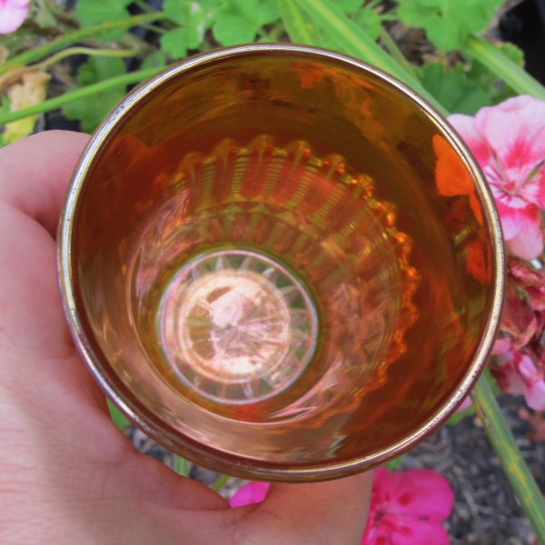 Antique Imperial File Marigold Carnival Glass Tumbler