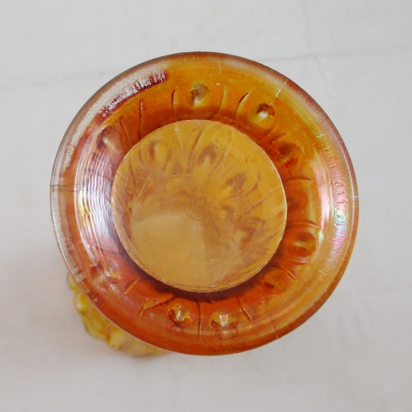 Antique Northwood Marigold Tree Trunk Carnival Glass Swung Vase