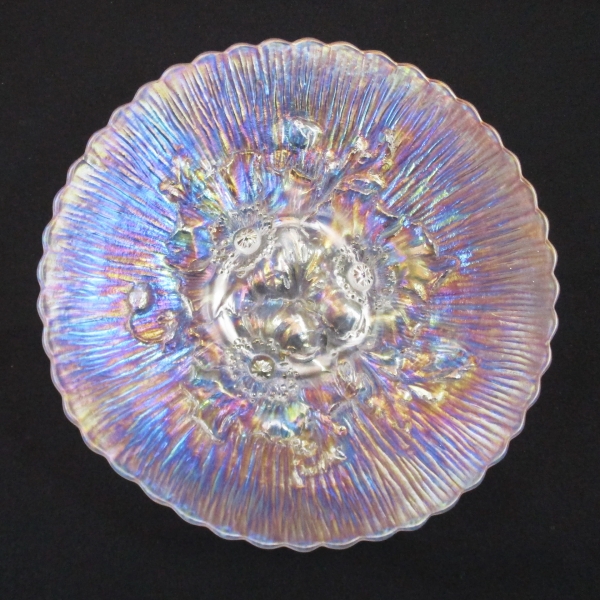Antique Northwood Ice White Poppy Show Carnival Glass Plate
