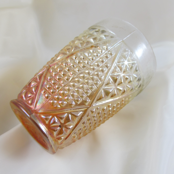 Antique Jain? Spice Grater Marigold Carnival Glass Tumbler