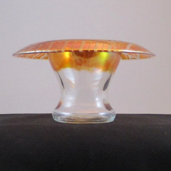 Antique Standard Marigold Etched Deco Rolled Rim #1 Vase
