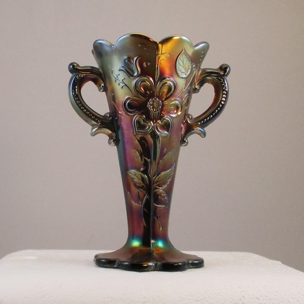Antique Dugan Amethyst Mary Ann Carnival Glass Vase