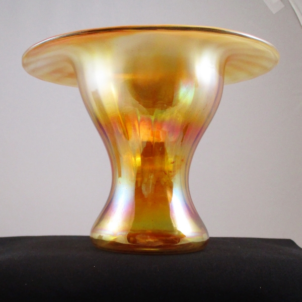 Antique Lancaster Marigold Stretch Optic Sweet Pea Vase