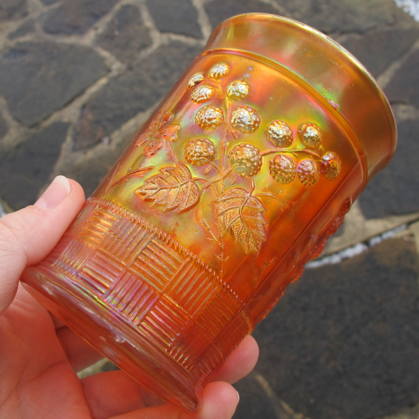 Antique Northwood Raspberry Marigold Carnival Glass Tumbler