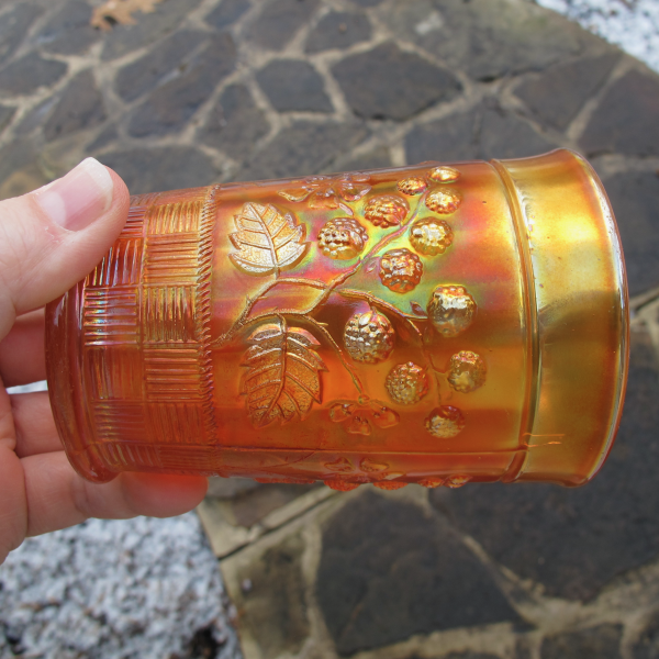 Antique Northwood Raspberry Marigold Carnival Glass Tumbler