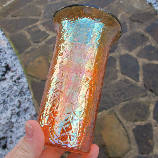 Antique Czech? Halloween Marigold Carnival Glass (Art Glass) Tumbler