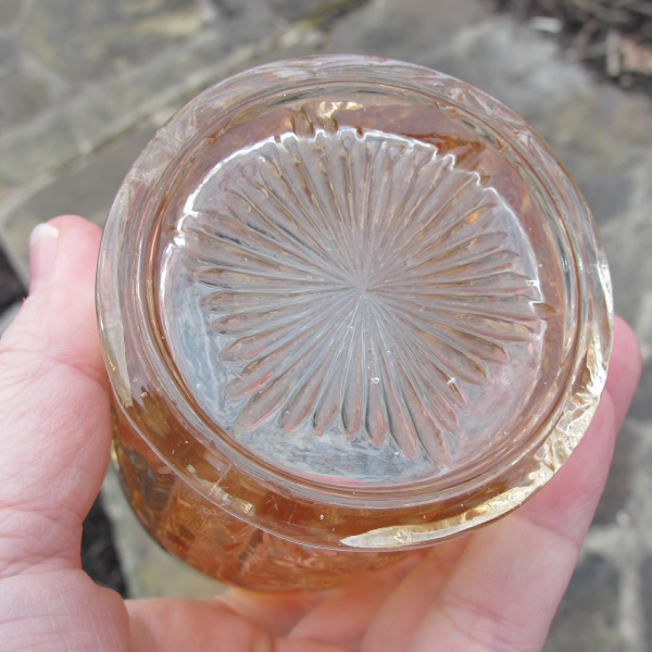 Antique Millersburg Pastel Marigold Marilyn Carnival Glass Tumbler Radium