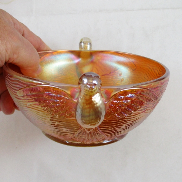 Antique Dugan Diamond Marigold Seagulls Carnival Glass Bowl