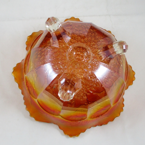Antique Fenton Marigold Stag & Holly Carnival Glass Nut Bowl