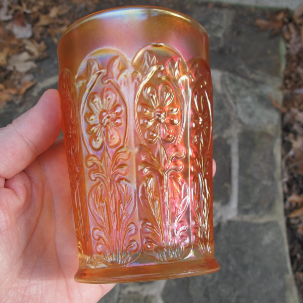 Antique Fenton Milady Marigold Carnival Glass Tumbler