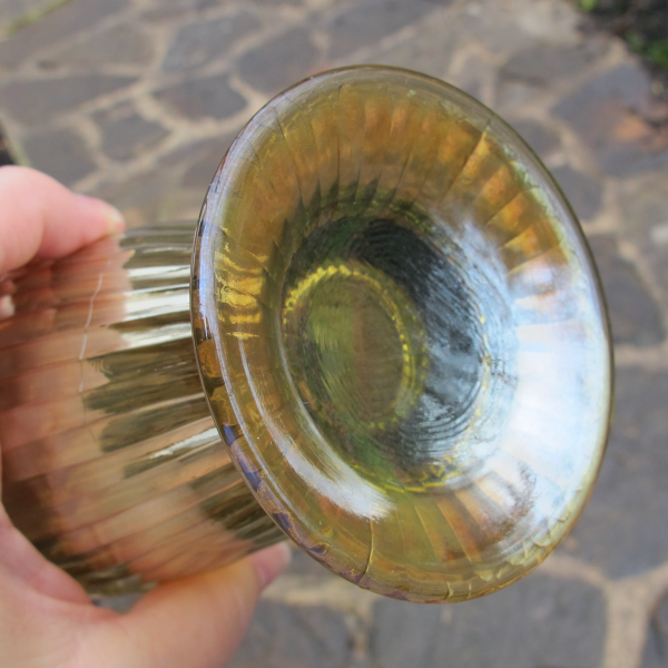 Antique Jeannette Laurel Band Marigold Carnival Glass Tumbler