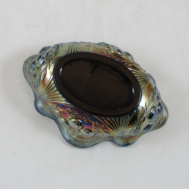 Antique Dugan Amethyst Wreathed Cherry Carnival Glass Small Berry Bowl Carnival Glass