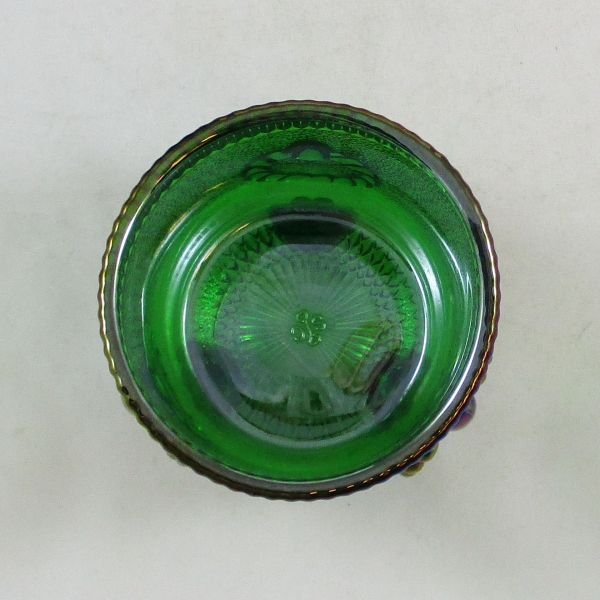 Pioneer Save Imperial Committee Green #1950/31 Carnival Glass Cream & Sugar Set