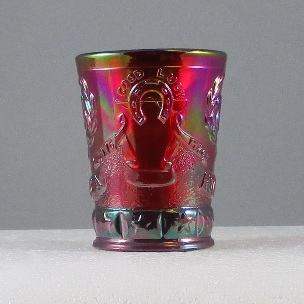 Fenton for HOACGA Red Good Luck Carnival Glass Shot Glass Bicentennial