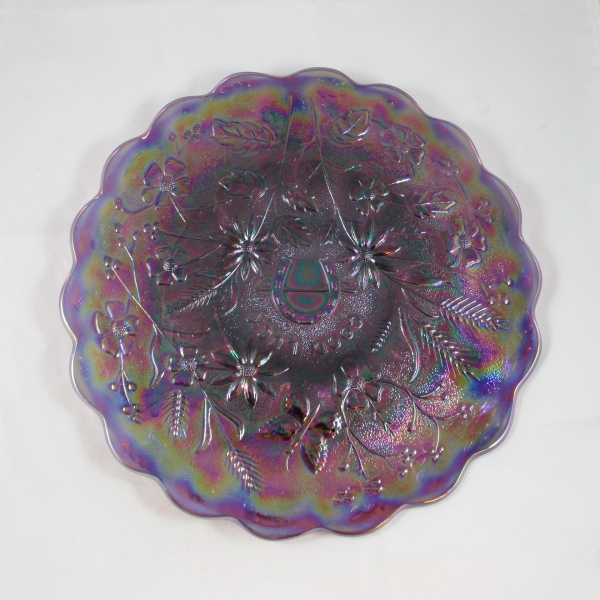 Fenton Lavender Purple Good Luck Carnival Glass Chop Plate