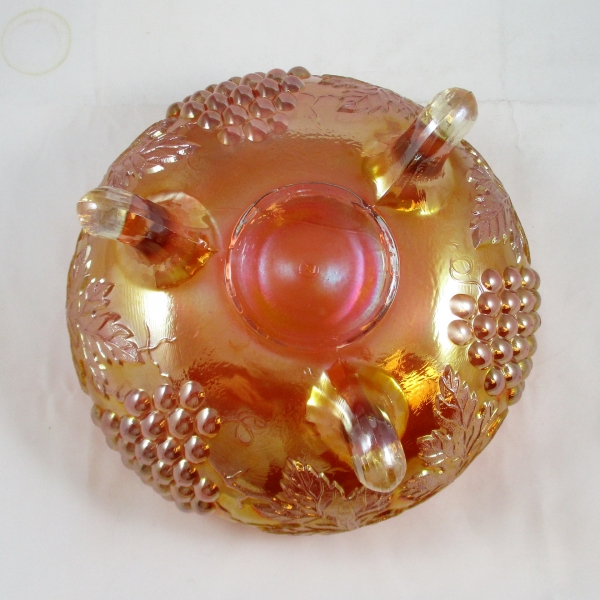 Antique Northwood Marigold Grape & Cable Carnival Glass Centerpiece Bowl