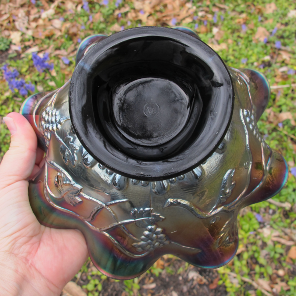 Antique Northwood Octet Amethyst Carnival Glass Bowl