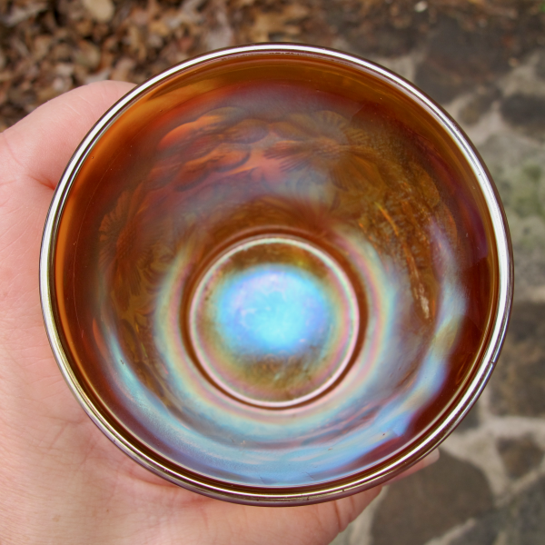 Antique U.S. Glass Cosmos & Cane Marigold Carnival Glass Tumbler