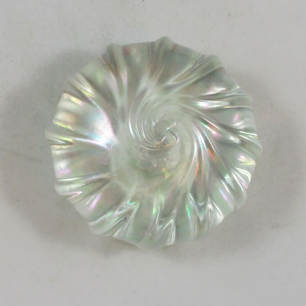 Levay's Intaglio White Pinwheel Carnival Glass Paperweight