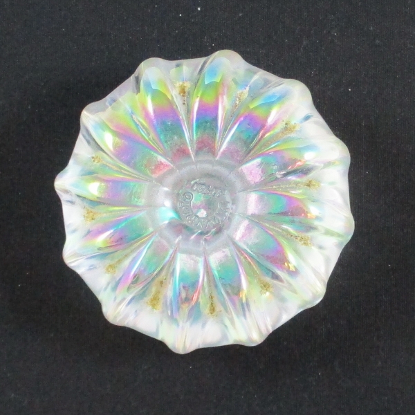Levay's Intaglio White Pinwheel Carnival Glass Paperweight