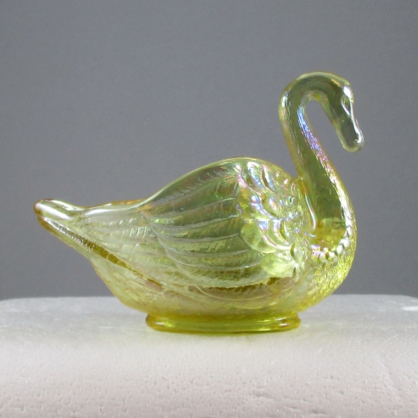 Imperial Sunset Yellow Carnival Glass Pastel Swan Salt