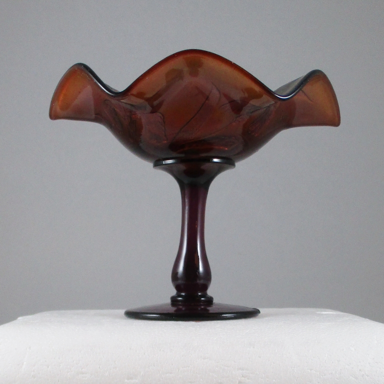 Antique Fenton Amethyst Iris Carnival Glass Compote Carnival Glass