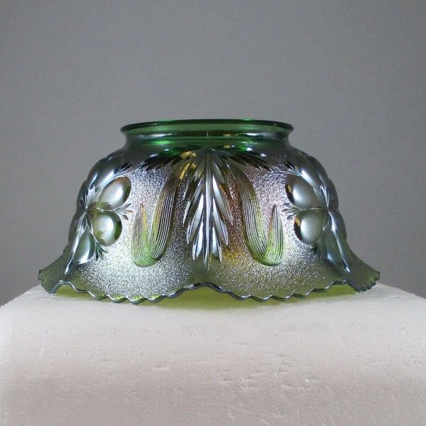 Antique Imperial Green Mayflower #474 C Carnival Glass Gas Lamp Shade