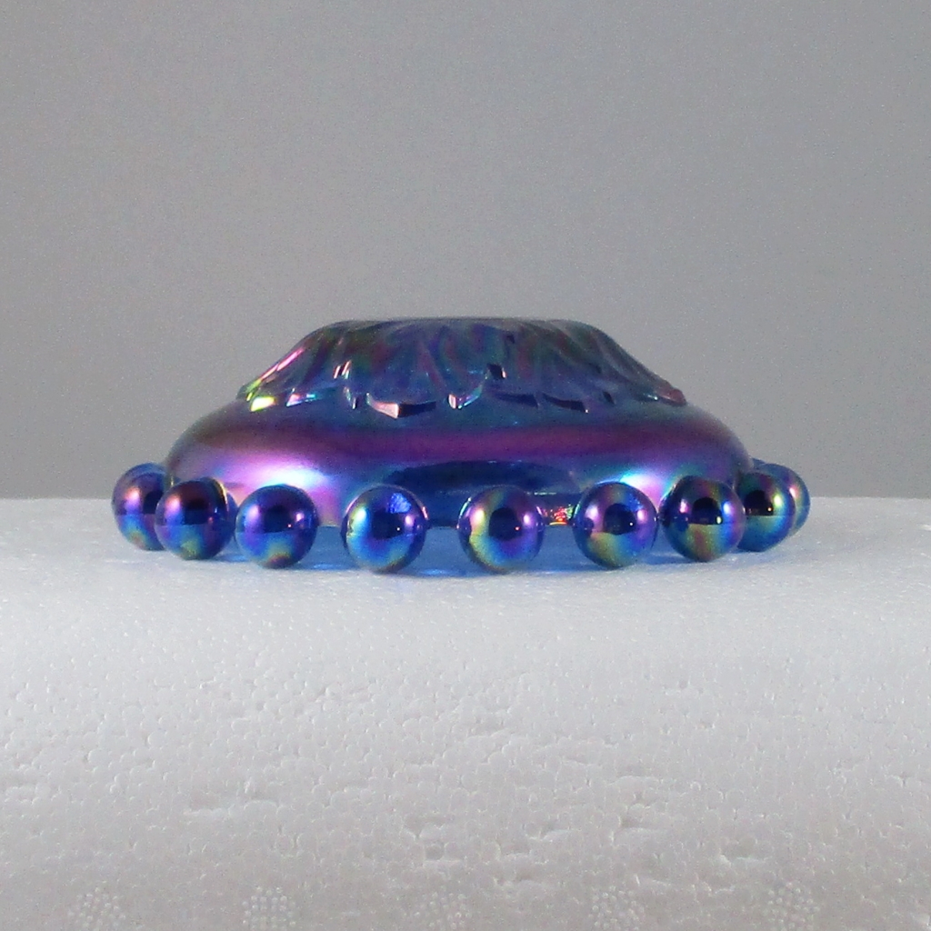 Imperial Ultra Blue Candlewick 170 Carnival Glass Candle Holder