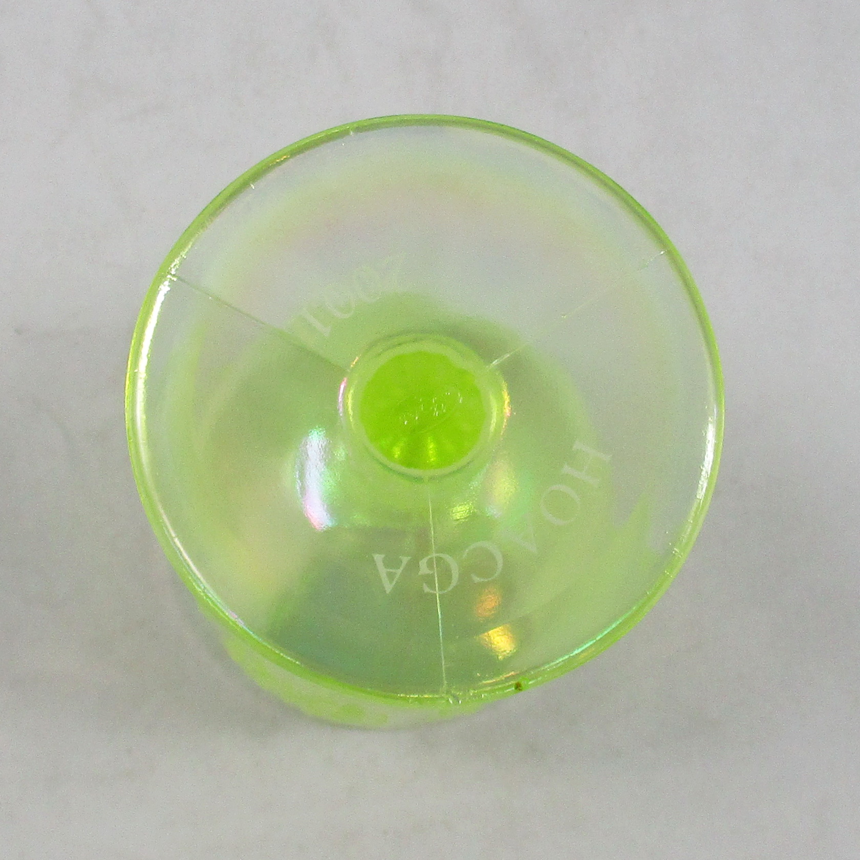 Fenton Vaseline Opal Orange Tree Carnival Glass Goblet 2001 Fenton Vaseline Opal Orange Tree Carnival Glass Goblet 2001