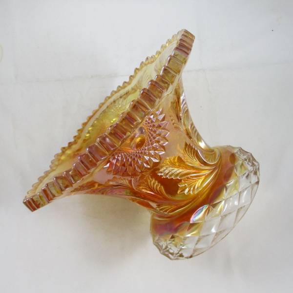 Antique Millersburg Hobstar & Feather Marigold Carnival Glass Punch Set Base