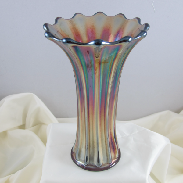 Antique Westmoreland Corinth Amethyst Carnival Glass Flared Vase
