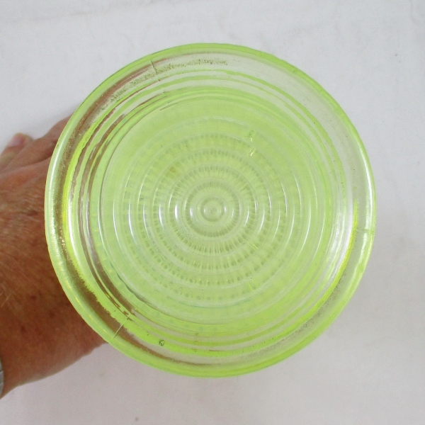 Antique Model Flint Vaseline Opal Ribbed Spiral Vase