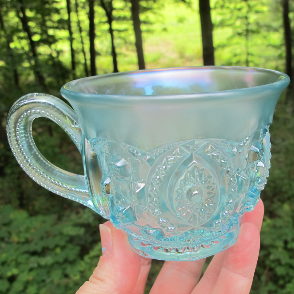 Antique Northwood Memphis Ice Blue Carnival Glass Punch Cup