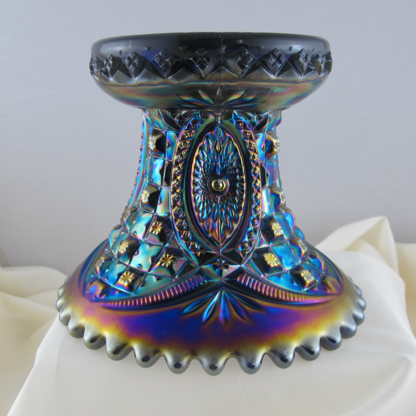 Antique Northwood Electric Blue Memphis Carnival Glass Punch Base - RARE
