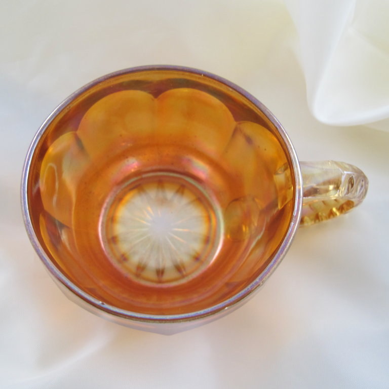 Antique Imperial Flute 393 Marigold Carnival Glass Punch Cup Pinks