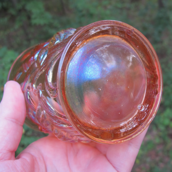 Antique Dugan Heavy Iris Pastel Marigold Carnival Glass Tumbler
