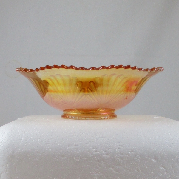 Antique Imperial Marigold Shell & Sand Carnival Glass Bowl