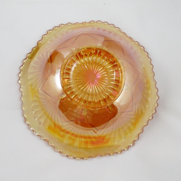 Antique Imperial Marigold Shell & Sand Carnival Glass Bowl