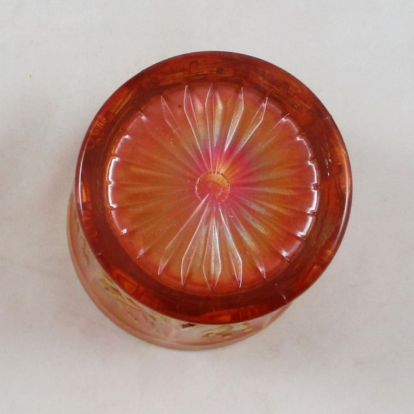 Antique Northwood Springtime Pumpkin Marigold Carnival Glass Tumbler