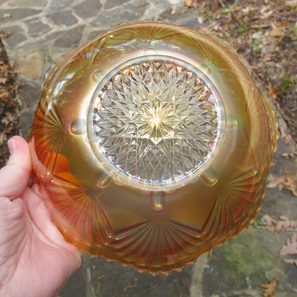 Antique Imperial Shell Marigold Carnival Glass ICS Deep Bowl